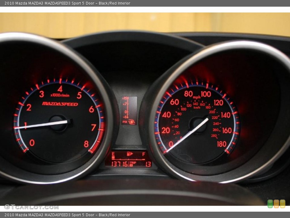 Black/Red Interior Gauges for the 2010 Mazda MAZDA3 MAZDASPEED3 Sport 5 Door #45093241