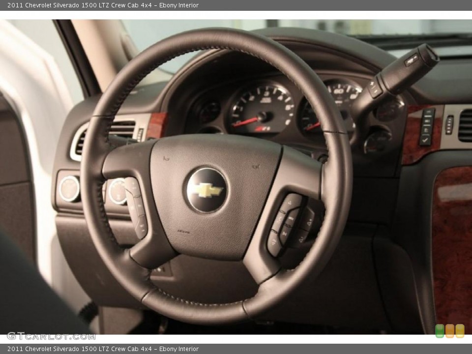 Ebony Interior Steering Wheel for the 2011 Chevrolet Silverado 1500 LTZ Crew Cab 4x4 #45106556