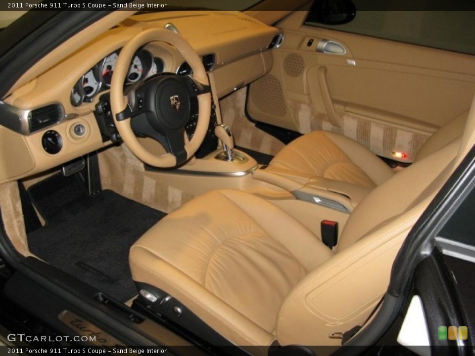 Sand Beige Interior Prime Interior for the 2011 Porsche 911 Turbo S Coupe #45107036