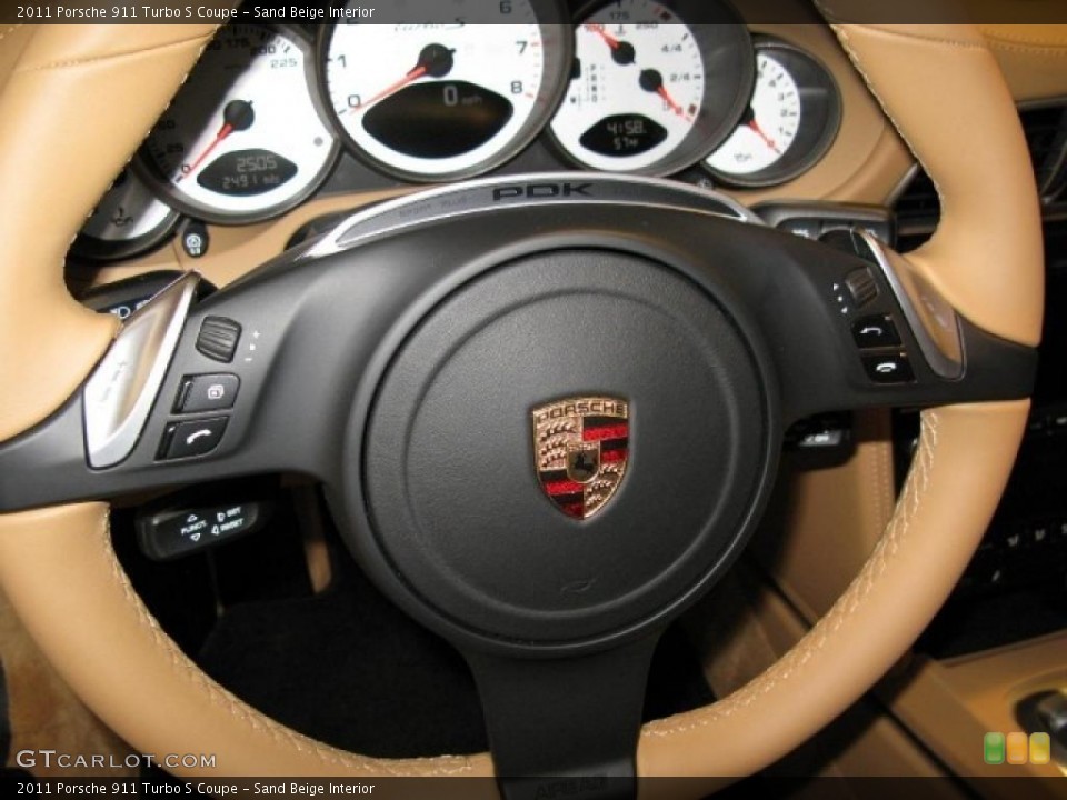 Sand Beige Interior Controls for the 2011 Porsche 911 Turbo S Coupe #45107096