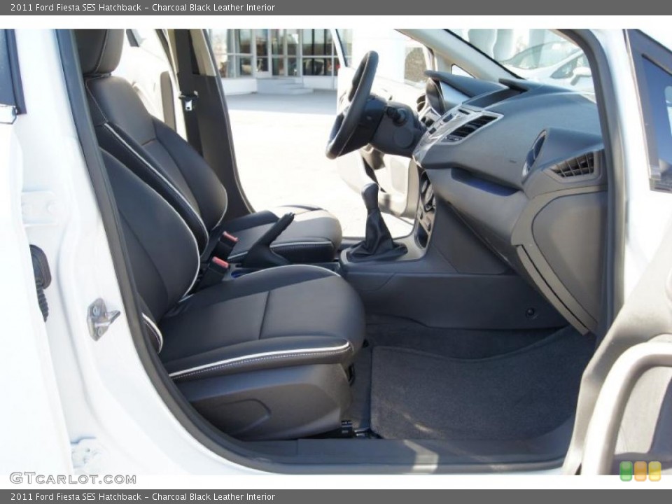 Charcoal Black Leather Interior Photo for the 2011 Ford Fiesta SES Hatchback #45115001