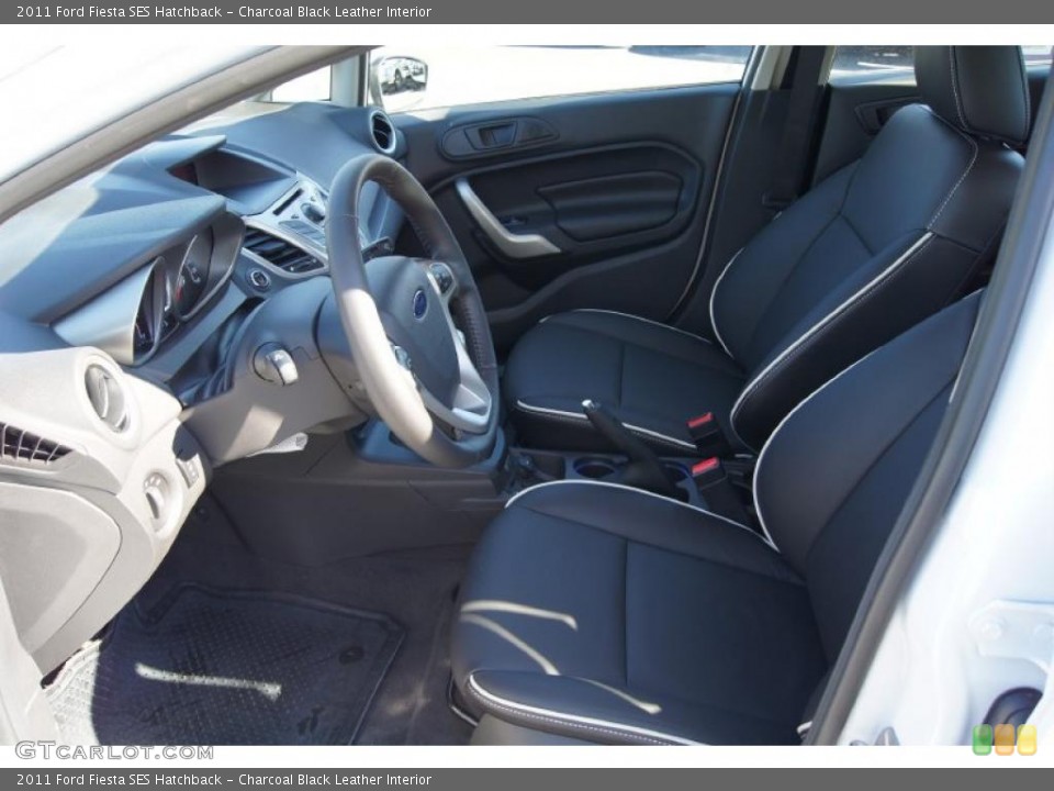 Charcoal Black Leather Interior Photo for the 2011 Ford Fiesta SES Hatchback #45115137