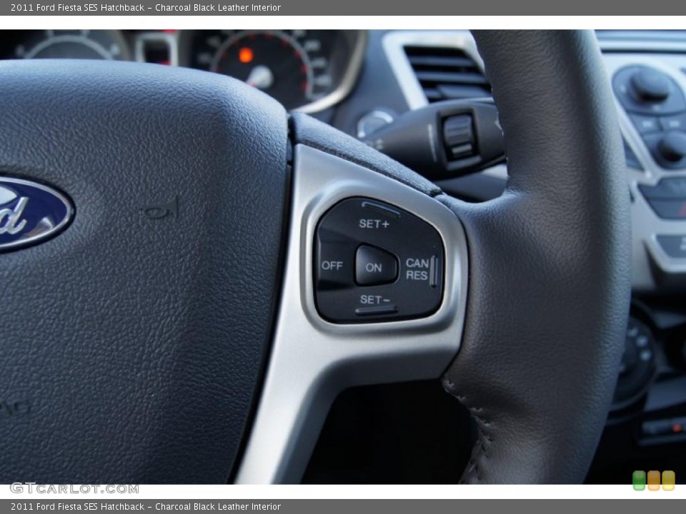 Charcoal Black Leather Interior Controls for the 2011 Ford Fiesta SES Hatchback #45115221