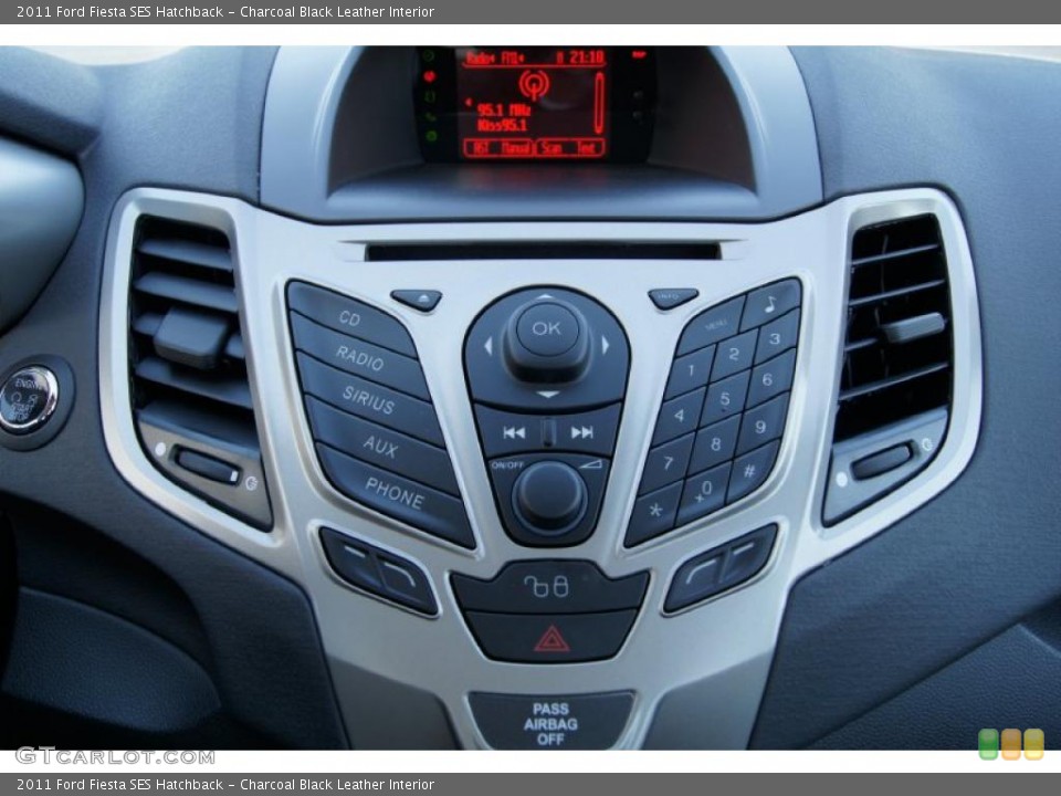 Charcoal Black Leather Interior Controls for the 2011 Ford Fiesta SES Hatchback #45115305