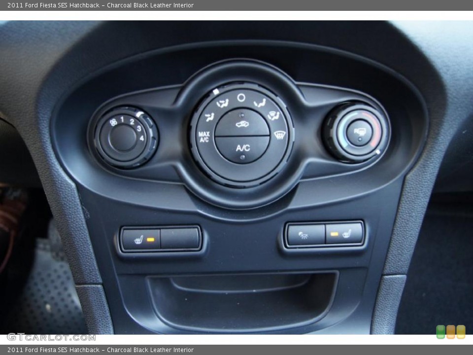 Charcoal Black Leather Interior Controls for the 2011 Ford Fiesta SES Hatchback #45115317