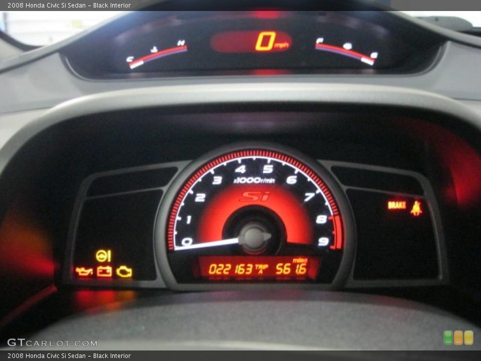 Black Interior Gauges for the 2008 Honda Civic Si Sedan #45117826