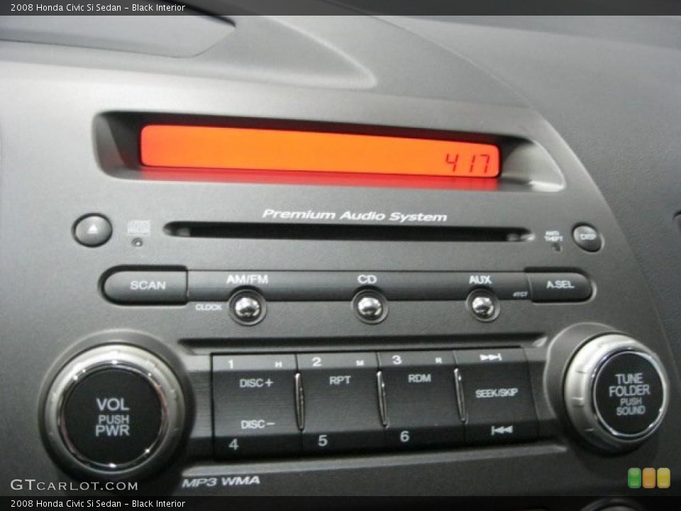 Black Interior Controls for the 2008 Honda Civic Si Sedan #45117878
