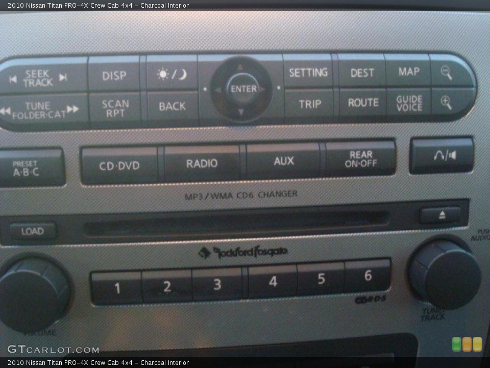 Charcoal Interior Controls for the 2010 Nissan Titan PRO-4X Crew Cab 4x4 #45121818