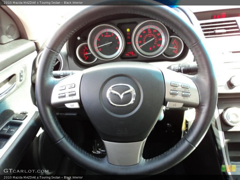 Black Interior Steering Wheel for the 2010 Mazda MAZDA6 s Touring Sedan #45122514