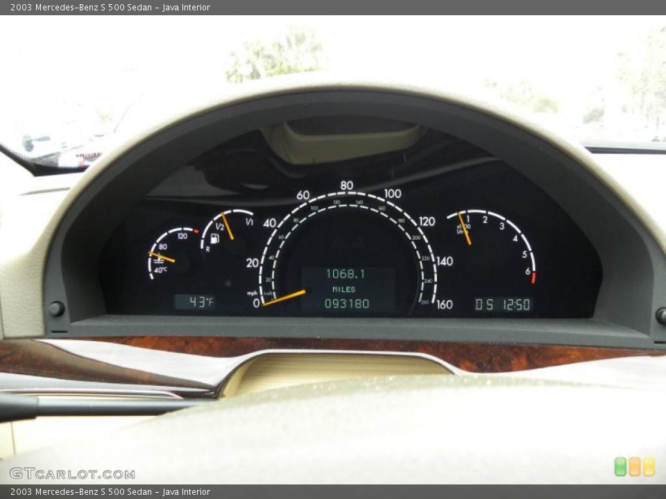 Java Interior Gauges for the 2003 Mercedes-Benz S 500 Sedan #45127062