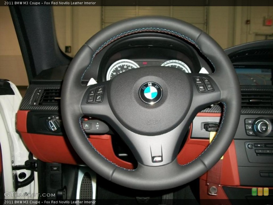 Fox Red Novillo Leather Interior Steering Wheel for the 2011 BMW M3 Coupe #45139543