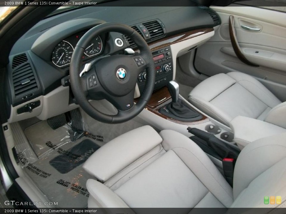 Taupe Interior Prime Interior for the 2009 BMW 1 Series 135i Convertible #45140083