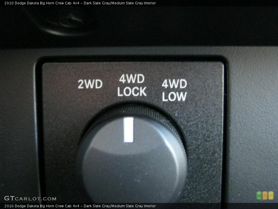 Dark Slate Gray/Medium Slate Gray Interior Controls for the 2010 Dodge Dakota Big Horn Crew Cab 4x4 #45148151