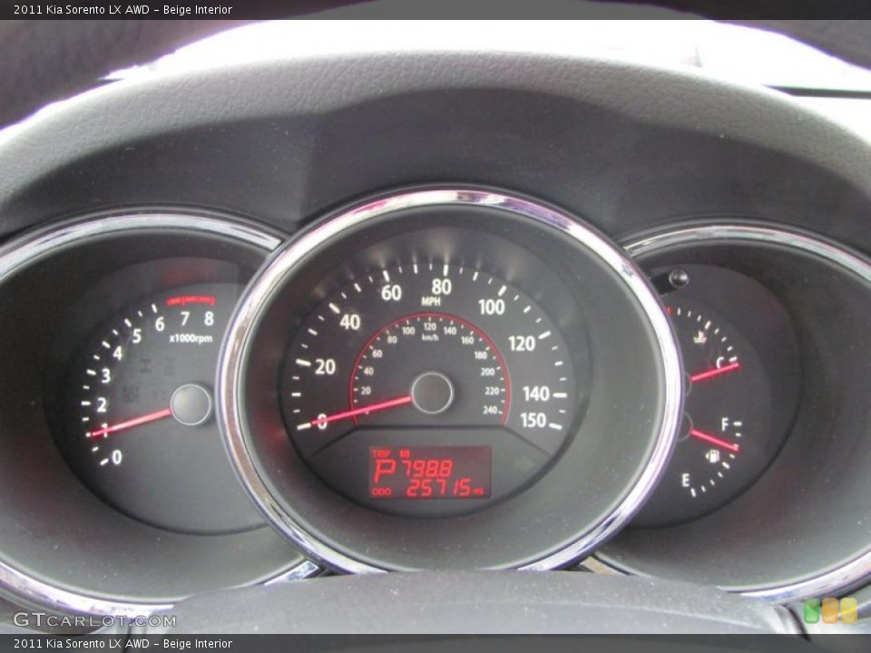 Beige Interior Gauges for the 2011 Kia Sorento LX AWD #45155964