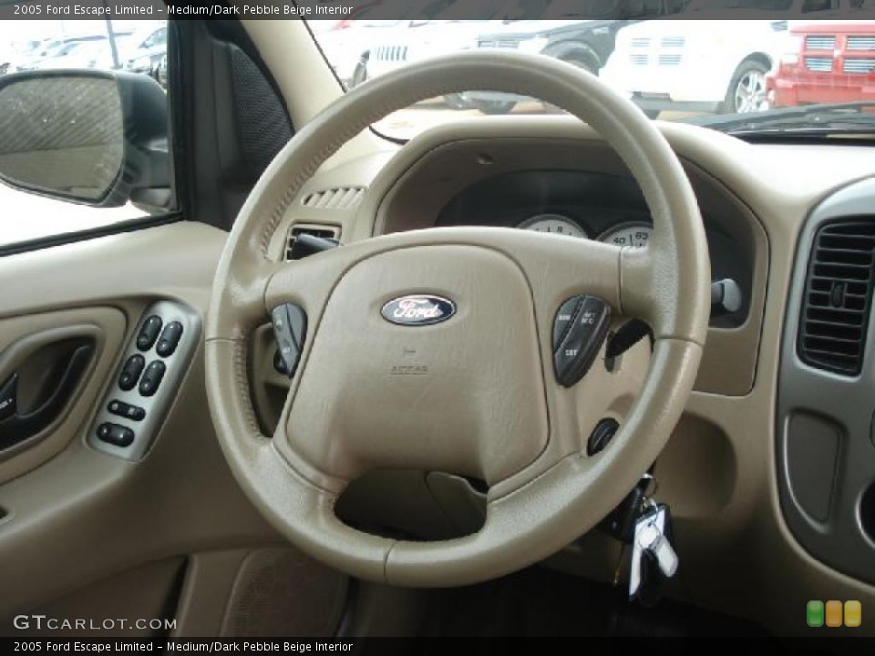 Medium/Dark Pebble Beige Interior Steering Wheel for the 2005 Ford Escape Limited #45164721