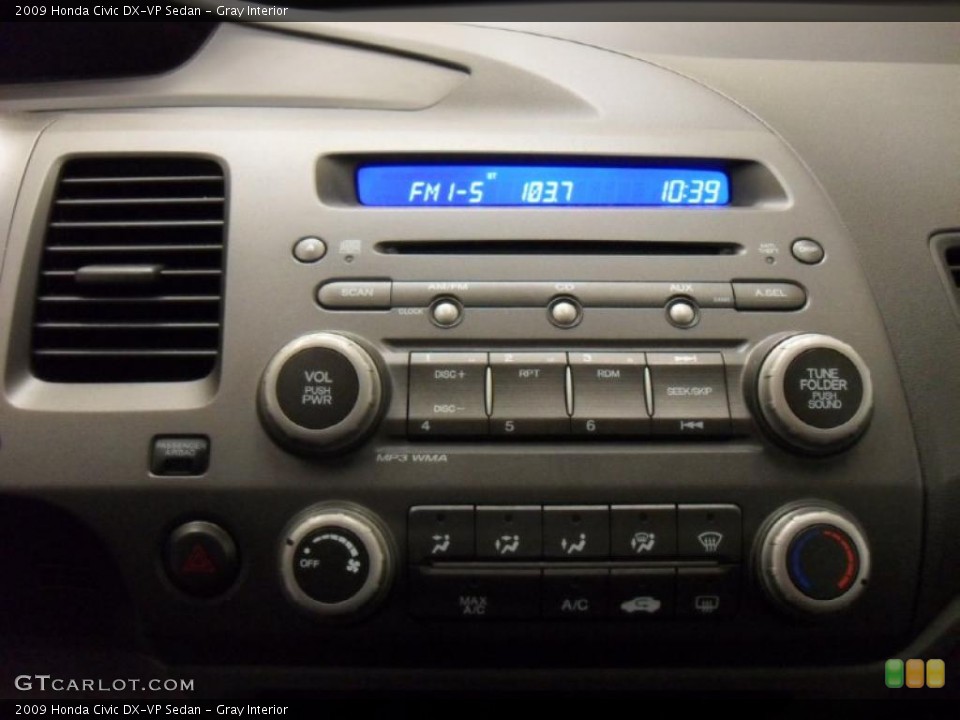 Gray Interior Controls for the 2009 Honda Civic DX-VP Sedan #45178464