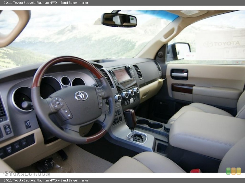 Sand Beige Interior Prime Interior for the 2011 Toyota Sequoia Platinum 4WD #45180973