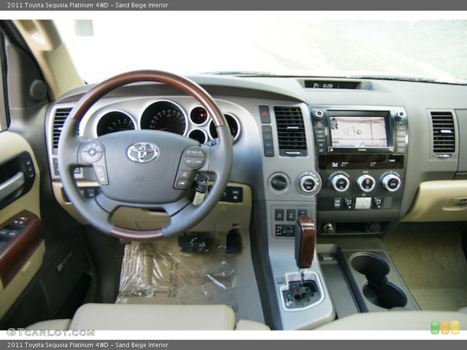Sand Beige Interior Dashboard for the 2011 Toyota Sequoia Platinum 4WD #45181037