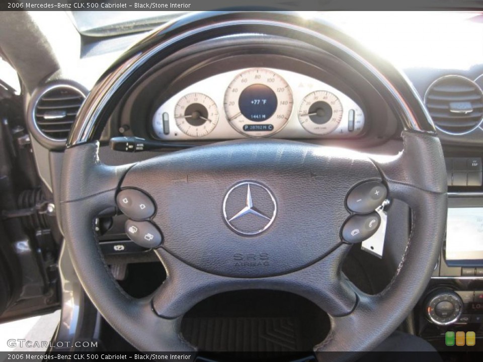 Black/Stone Interior Steering Wheel for the 2006 Mercedes-Benz CLK 500 Cabriolet #45187697