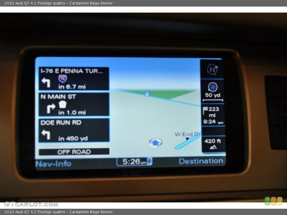 Cardamom Beige Interior Navigation for the 2010 Audi Q7 4.2 Prestige quattro #45204069