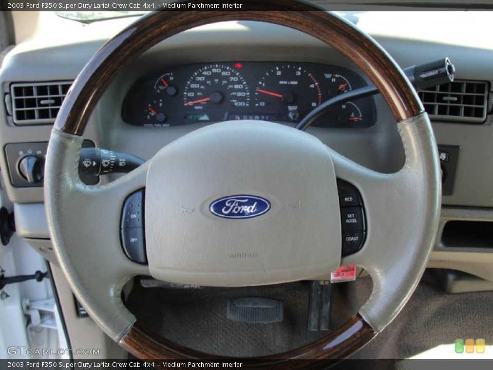 Medium Parchment Interior Steering Wheel for the 2003 Ford F350 Super Duty Lariat Crew Cab 4x4 #45209553