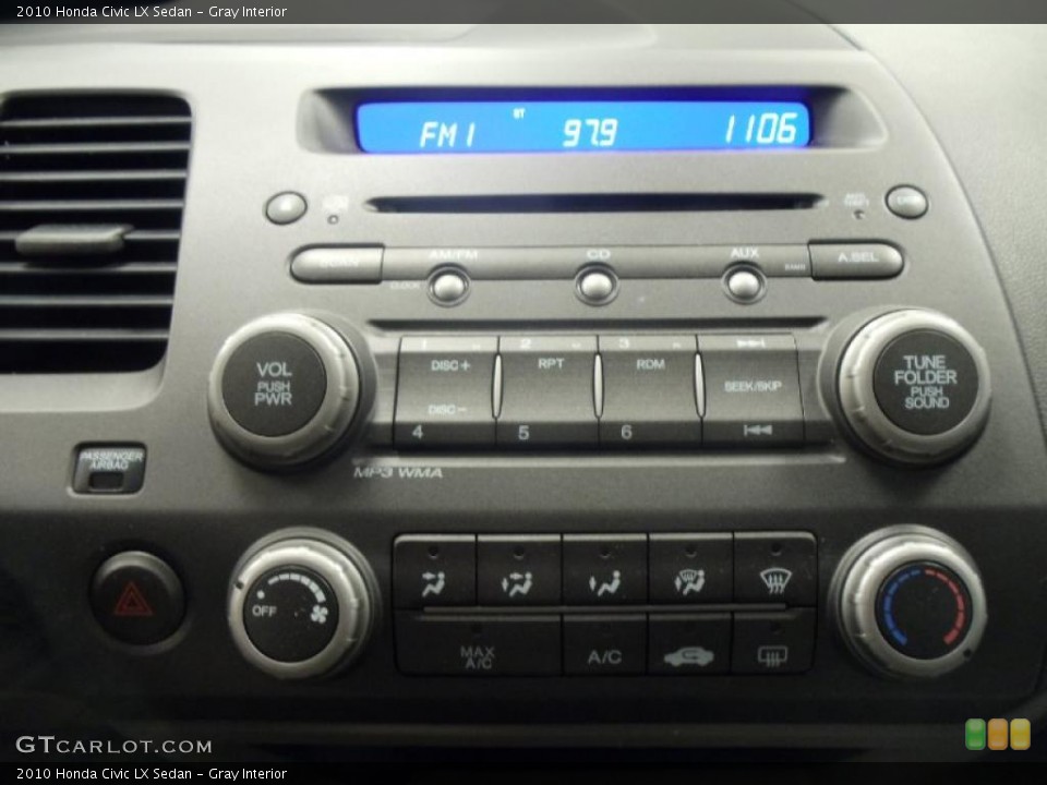 Gray Interior Controls for the 2010 Honda Civic LX Sedan #45212581