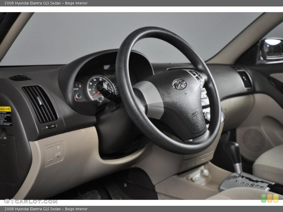 Beige Interior Dashboard for the 2008 Hyundai Elantra GLS Sedan #45216013