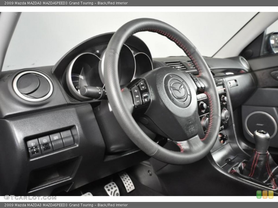 Black/Red Interior Steering Wheel for the 2009 Mazda MAZDA3 MAZDASPEED3 Grand Touring #45217281