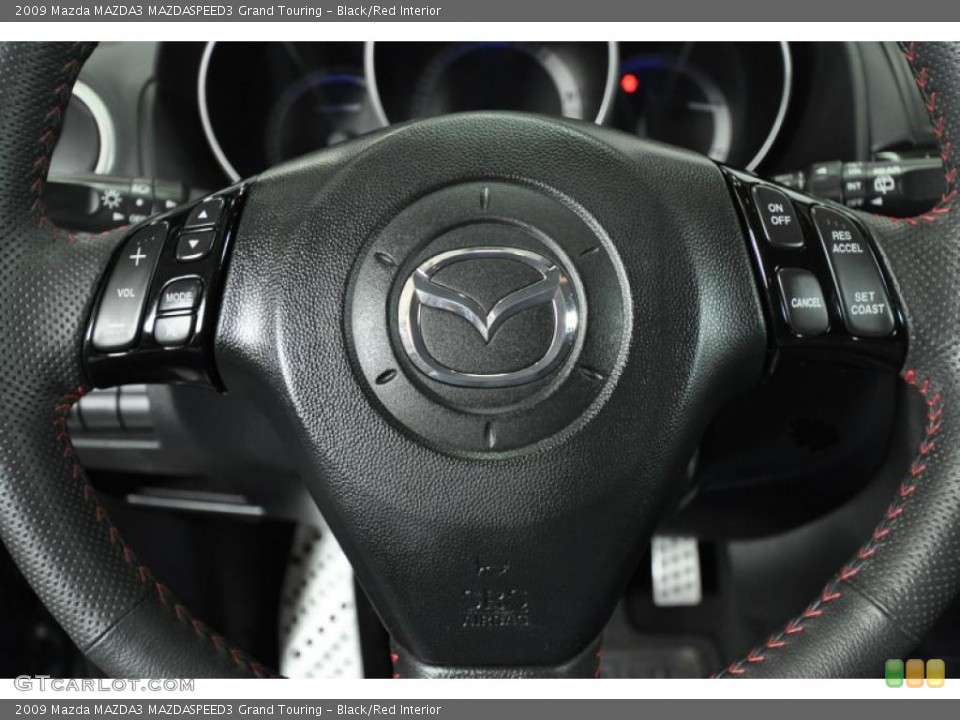 Black/Red Interior Steering Wheel for the 2009 Mazda MAZDA3 MAZDASPEED3 Grand Touring #45217597