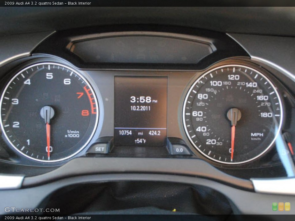 Black Interior Gauges for the 2009 Audi A4 3.2 quattro Sedan #45217973