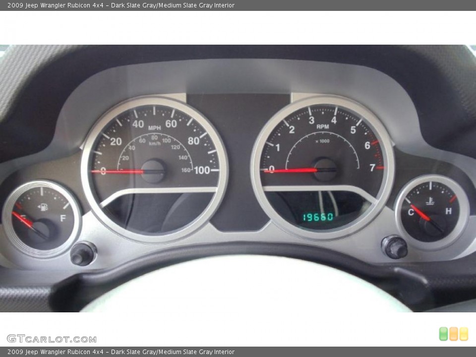 Dark Slate Gray/Medium Slate Gray Interior Gauges for the 2009 Jeep Wrangler Rubicon 4x4 #45226381