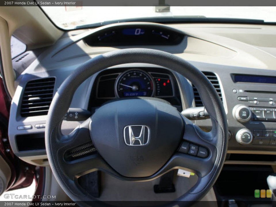 Ivory Interior Steering Wheel for the 2007 Honda Civic LX Sedan #45231825