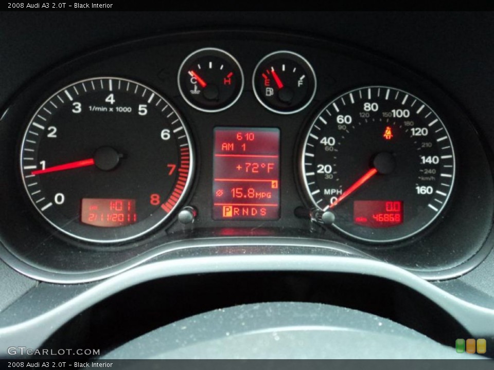 Black Interior Gauges for the 2008 Audi A3 2.0T #45249120