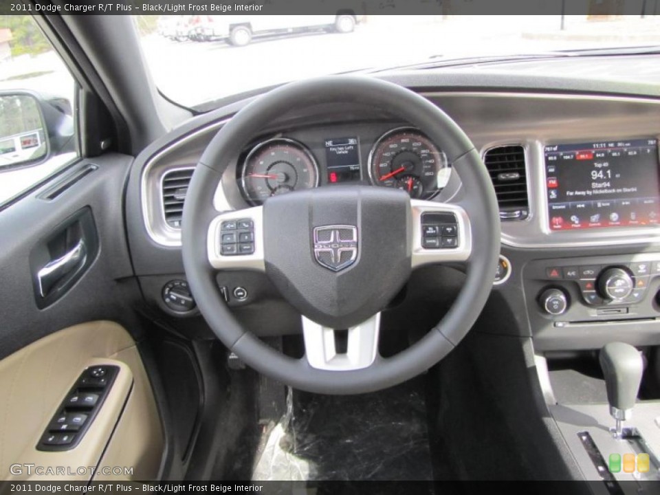 Black/Light Frost Beige Interior Steering Wheel for the 2011 Dodge Charger R/T Plus #45250312