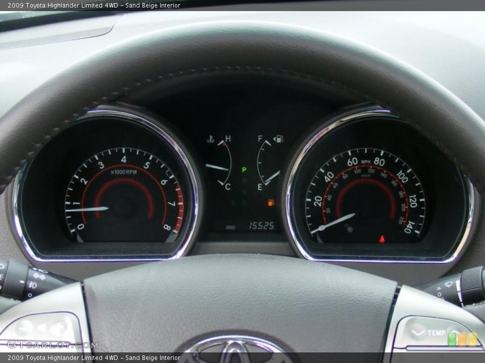 Sand Beige Interior Gauges for the 2009 Toyota Highlander Limited 4WD #45251424