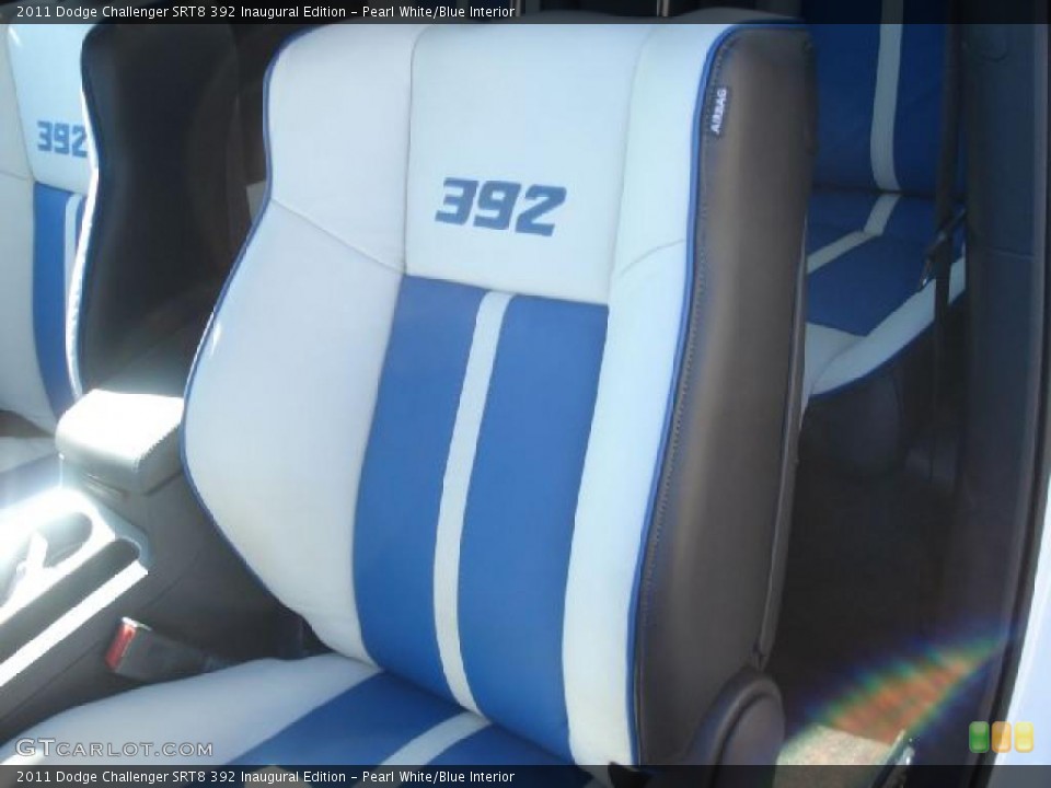 Pearl White/Blue Interior Photo for the 2011 Dodge Challenger SRT8 392 Inaugural Edition #45253675