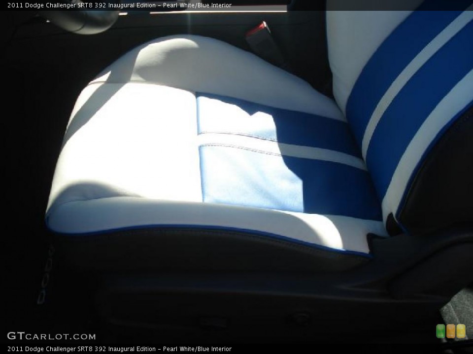 Pearl White/Blue Interior Photo for the 2011 Dodge Challenger SRT8 392 Inaugural Edition #45253685