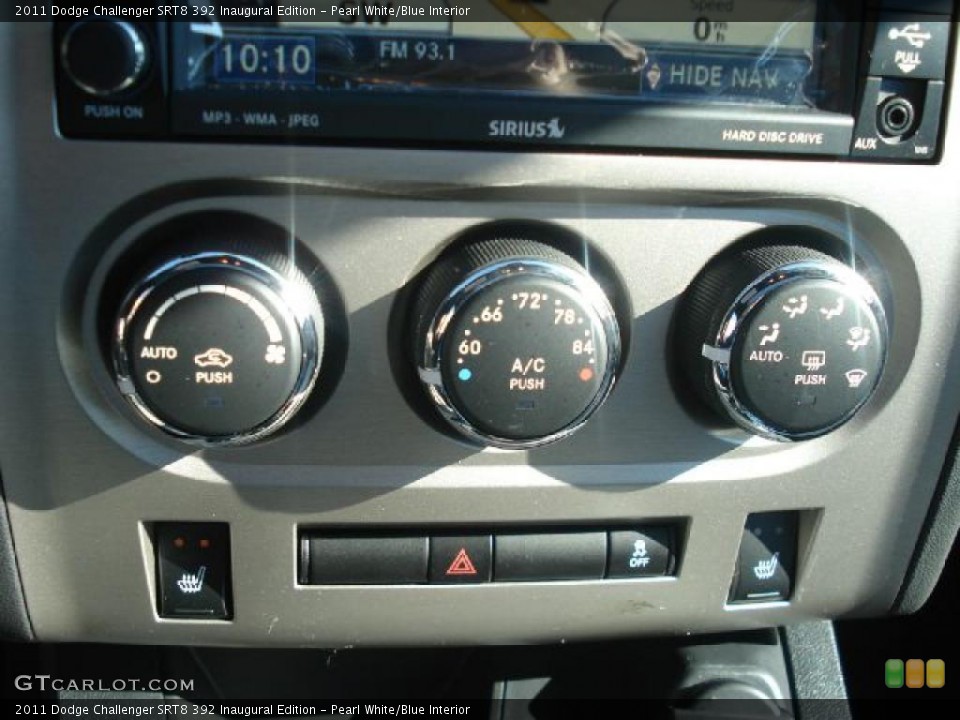 Pearl White/Blue Interior Controls for the 2011 Dodge Challenger SRT8 392 Inaugural Edition #45253792