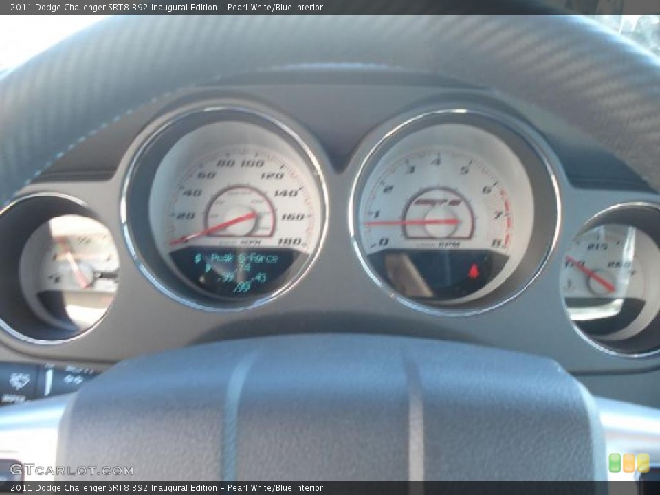 Pearl White/Blue Interior Gauges for the 2011 Dodge Challenger SRT8 392 Inaugural Edition #45253828
