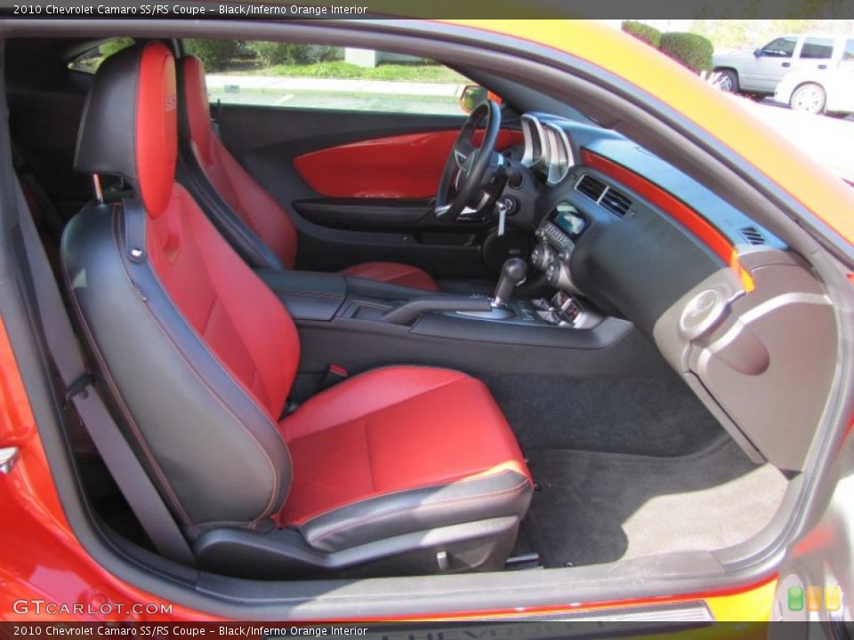 Black/Inferno Orange Interior Photo for the 2010 Chevrolet Camaro SS/RS Coupe #45254240