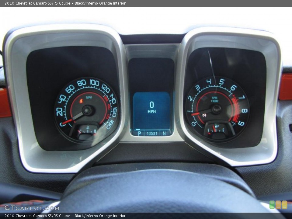 Black/Inferno Orange Interior Gauges for the 2010 Chevrolet Camaro SS/RS Coupe #45254296