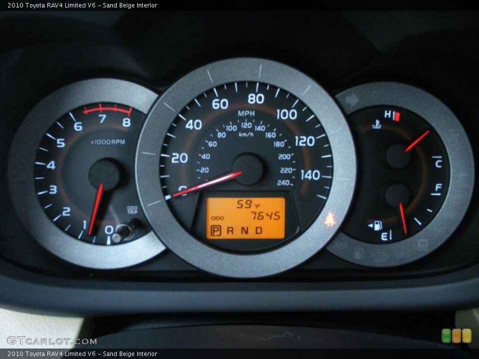 Sand Beige Interior Gauges for the 2010 Toyota RAV4 Limited V6 #45261216