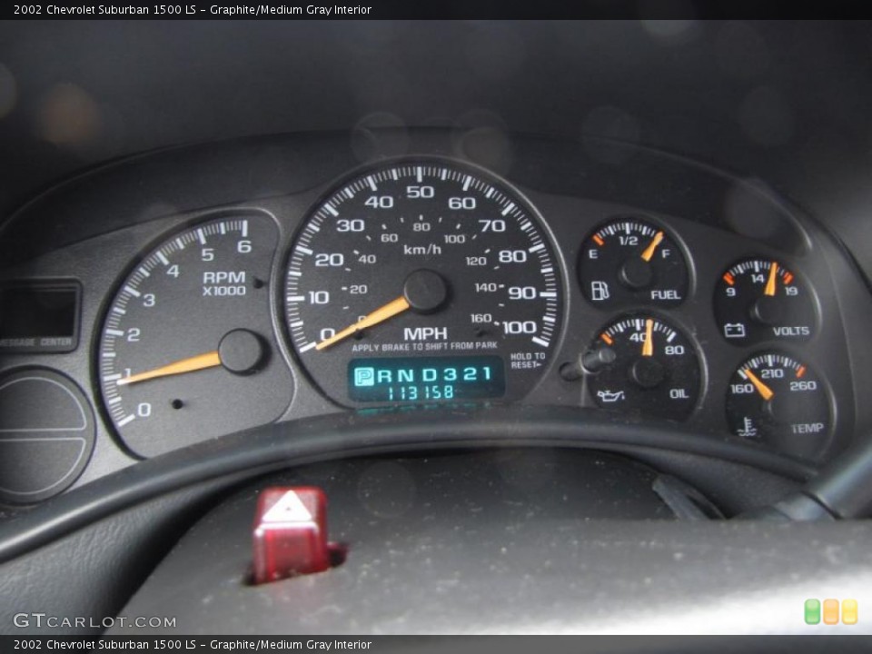 Graphite/Medium Gray Interior Gauges for the 2002 Chevrolet Suburban 1500 LS #45262372