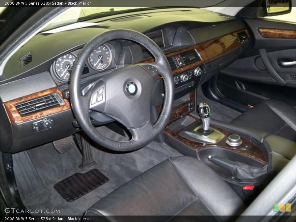 Black Interior Prime Interior for the 2008 BMW 5 Series 528xi Sedan #45271232