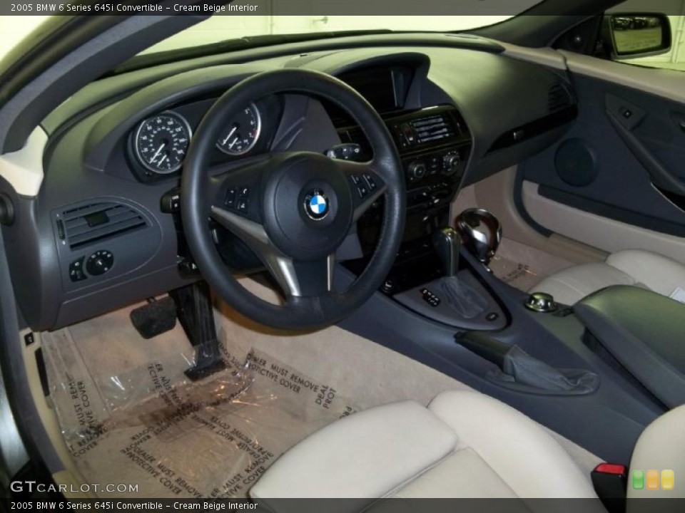 Cream Beige Interior Prime Interior for the 2005 BMW 6 Series 645i Convertible #45273905