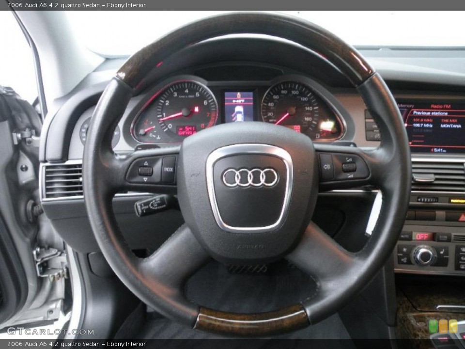Ebony Interior Steering Wheel for the 2006 Audi A6 4.2 quattro Sedan #45276905