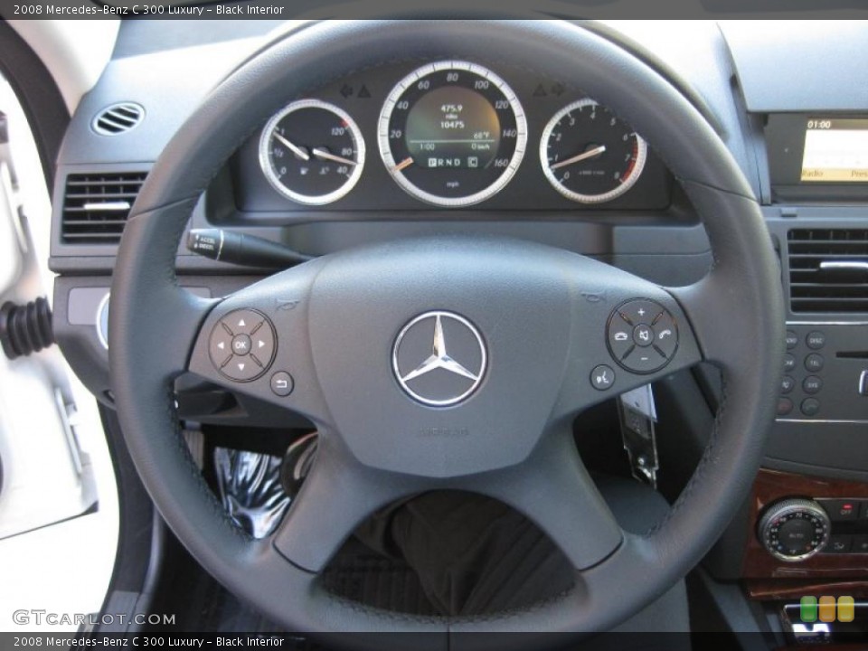 Black Interior Steering Wheel for the 2008 Mercedes-Benz C 300 Luxury #45277901