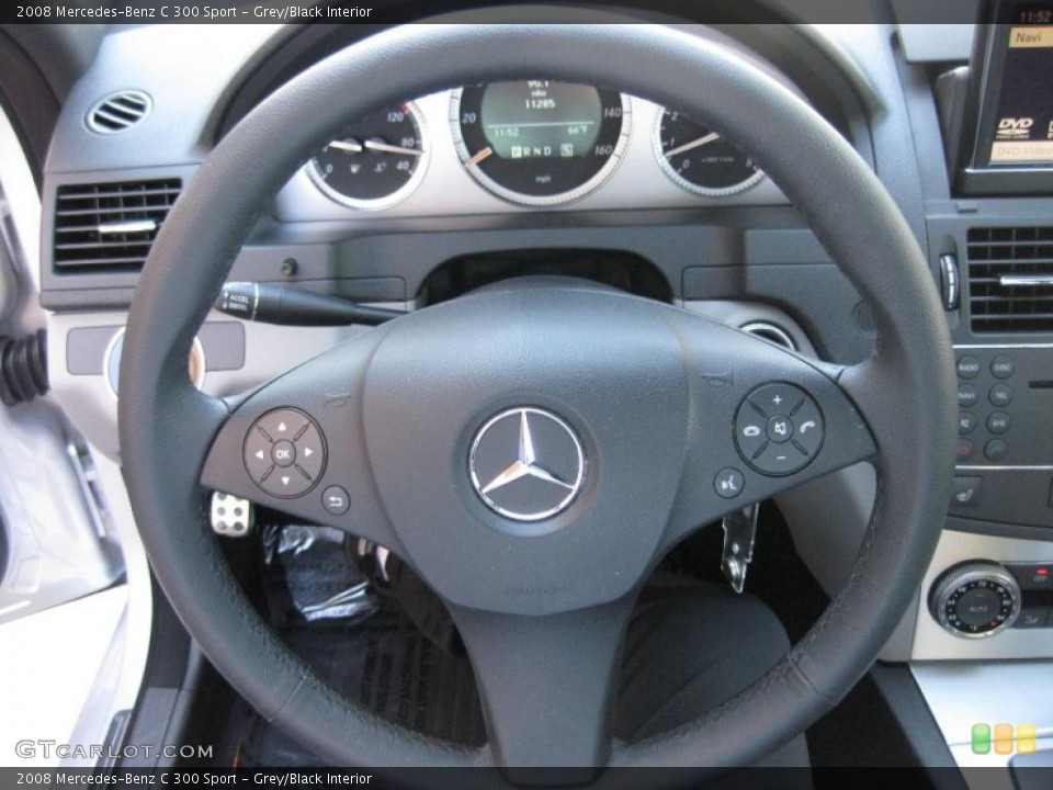 Grey/Black Interior Steering Wheel for the 2008 Mercedes-Benz C 300 Sport #45278325