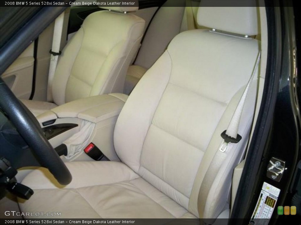 Cream Beige Dakota Leather Interior Photo for the 2008 BMW 5 Series 528xi Sedan #45279453