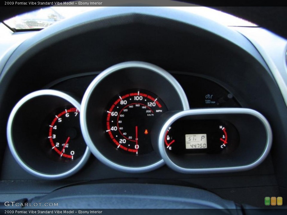 Ebony Interior Gauges for the 2009 Pontiac Vibe  #45287819
